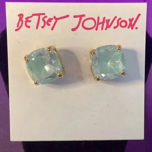 Betsey Johnson Light Blue Solitaire Earrings